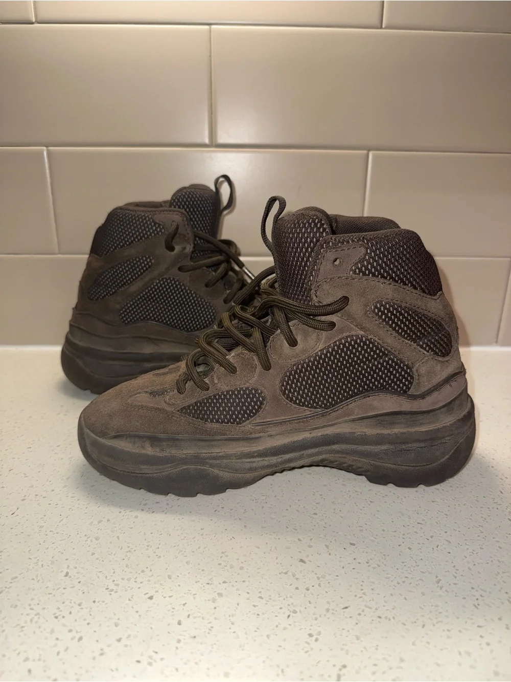 Yeezy High-Top Boots in Dark Brown